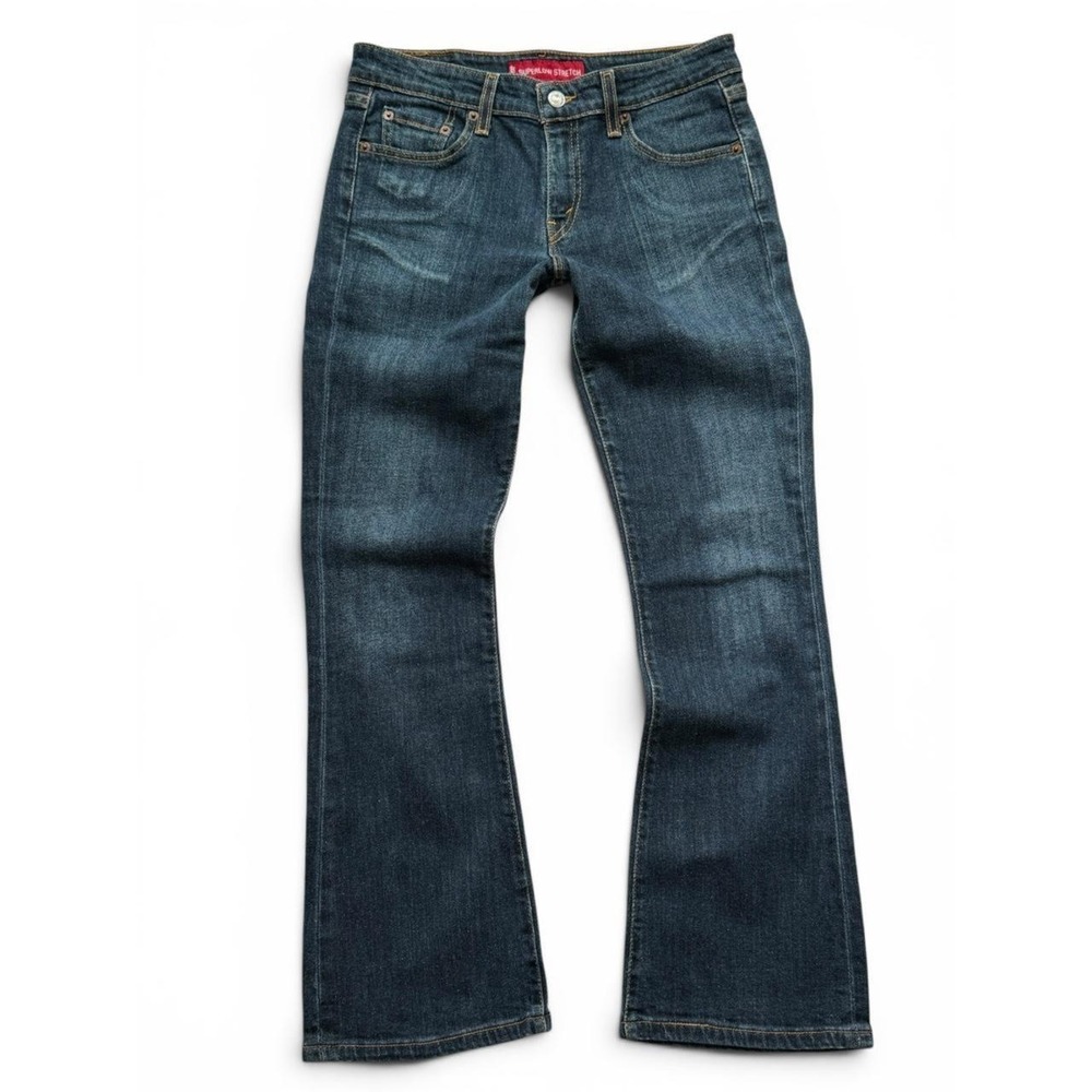 Levis 518 Superlow Stretch Bootcut Jeans Blue Y2K Low Rise 7 Short Womens 6